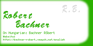 robert bachner business card